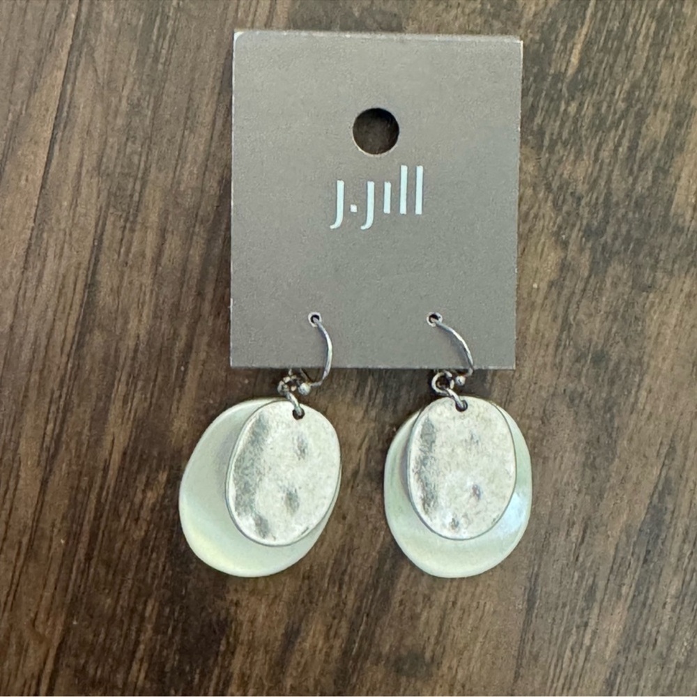 J. Jill Silver Oval Earrings in silver color